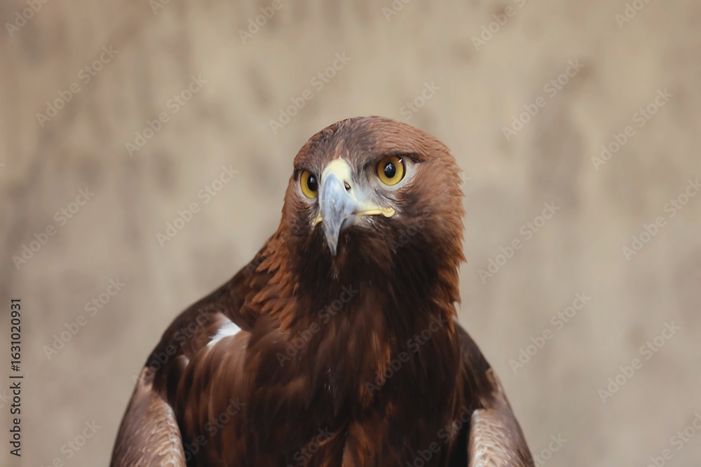 Obraz premium Majestic golden eagle with piercing eyes and powerful presence
