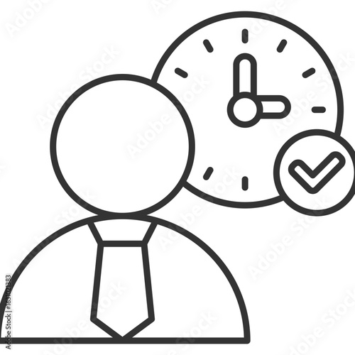 Punctuality Outline Icon Element For Design