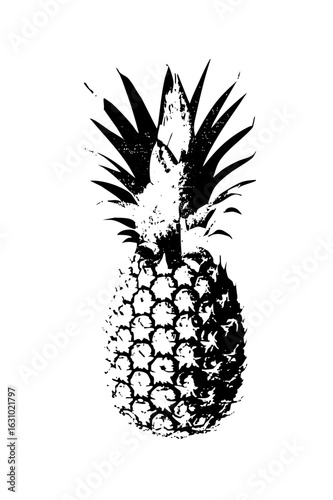 Vector Bold pineapple with textured details.