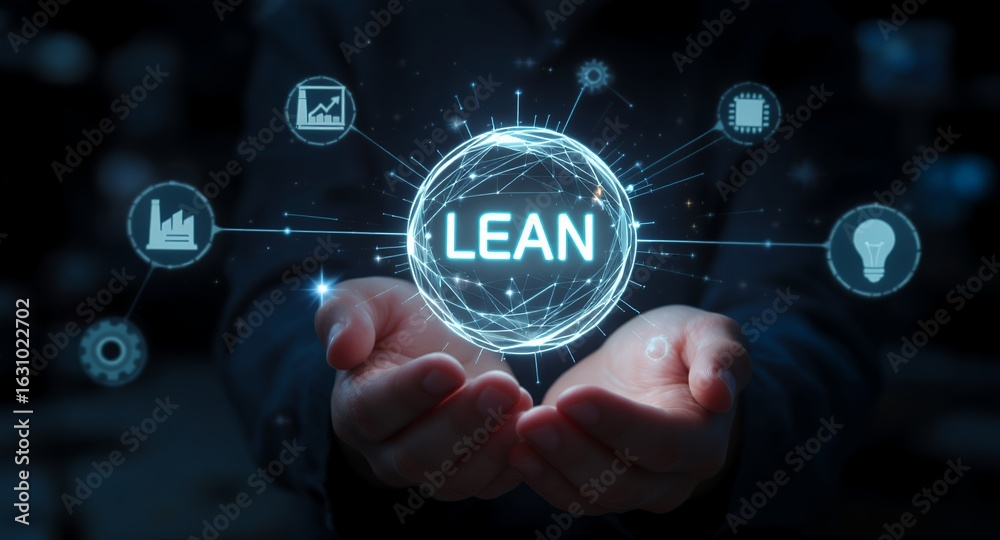 Fototapeta premium Lean Manufacturing Efficiency Optimization Concept
