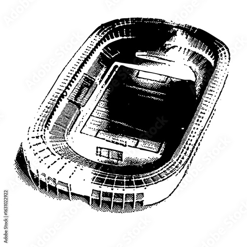 Vector Detailed stadium showcases architectural .