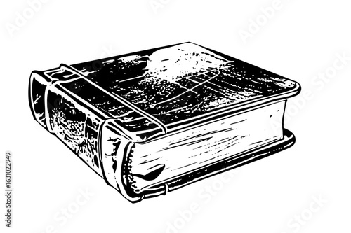 Vector Detailed of an antique book with ornate details.
