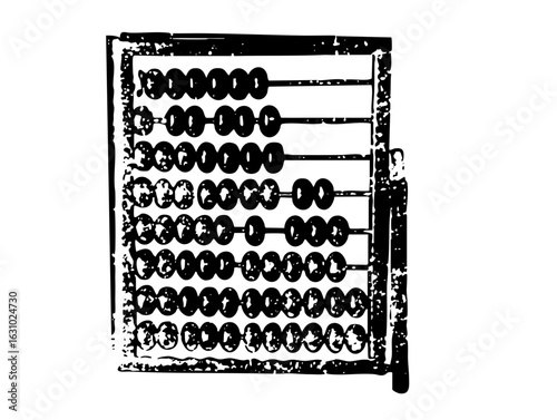 Vector Vintage abacus with detailed beads and frame.