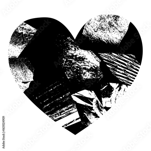 Vector Couple embracing within a textured heart-shaped .