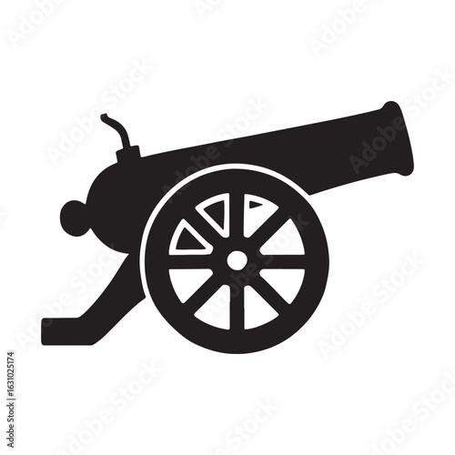 Vintage Cannon Military Graphic for History and Warfare