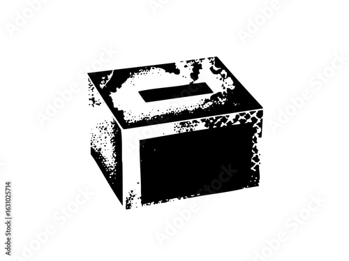Vector Black donation box with slot