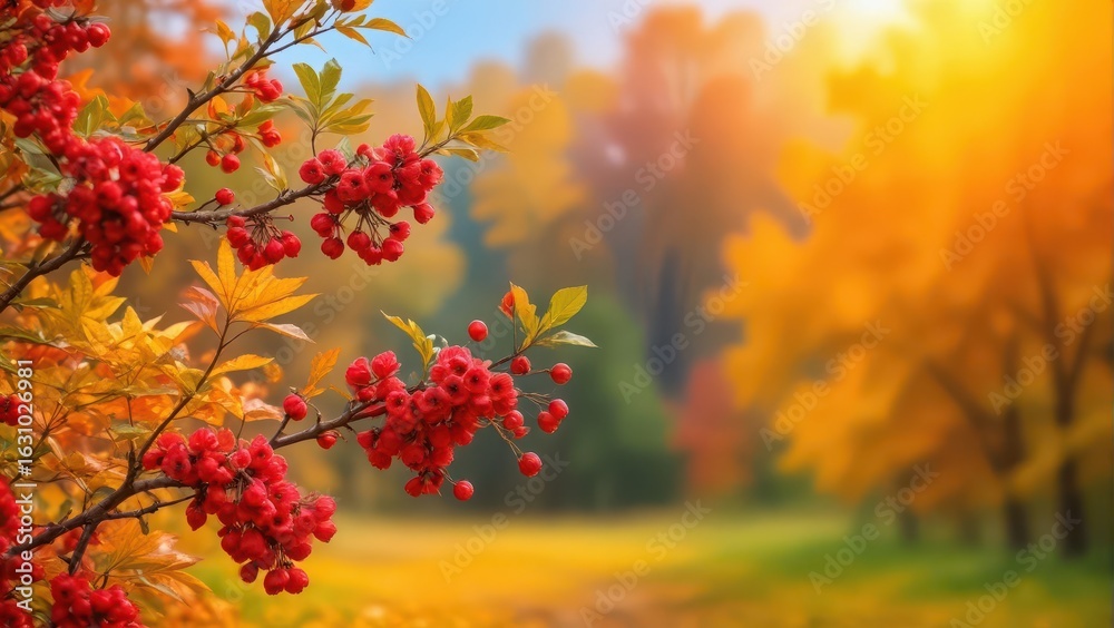 Autumn Berry Bush Landscape Autumn Berry Bush Landscape