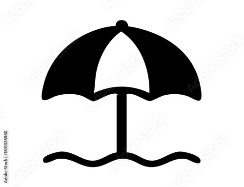 Summer Icon 11B : Beach Umbrella, umbrella, beach, sunshade, summer, shade, colorful, vacation, holiday, outdoor, sun, protection, sky, ocean, relax, warm, 