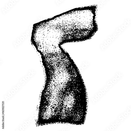 Vector Abstract vector of a stylized number seven.