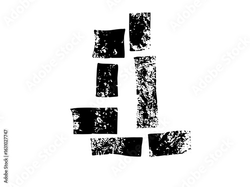 Vector Abstract geometric featuring a stylized number four constructed from rectangular blocks.
