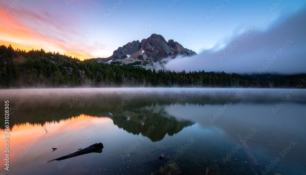 Fototapeta premium Serene lake sunrise