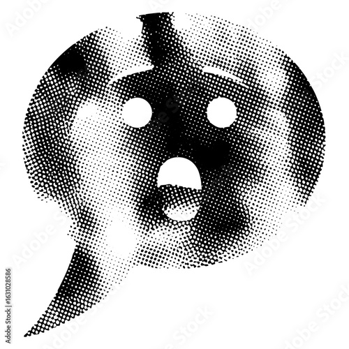 Vector Surprised face within a speech bubble vector .
