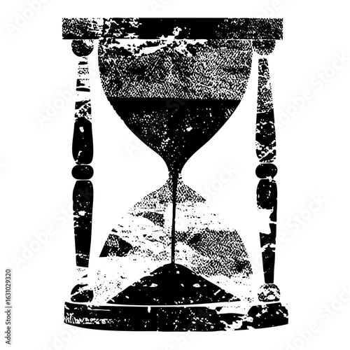 Vector Detailed hourglass depicts the passage of time.