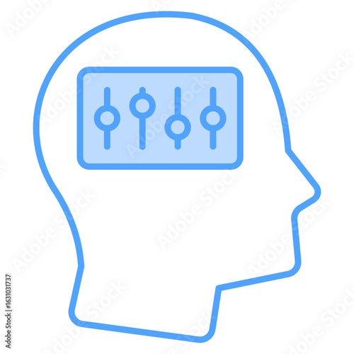 Self Control Blue Icon Element For Design