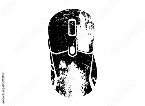 Vector Distressed computer mouse with fading effect.