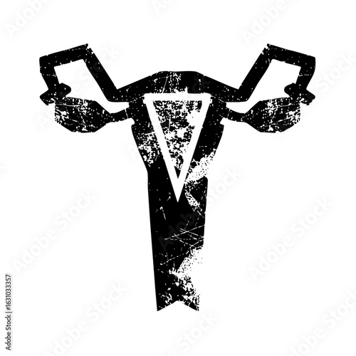 Vector Distressed black vector of a female reproductive system.