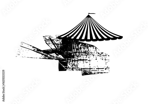 Vector Stylized windmill with a conical roof.