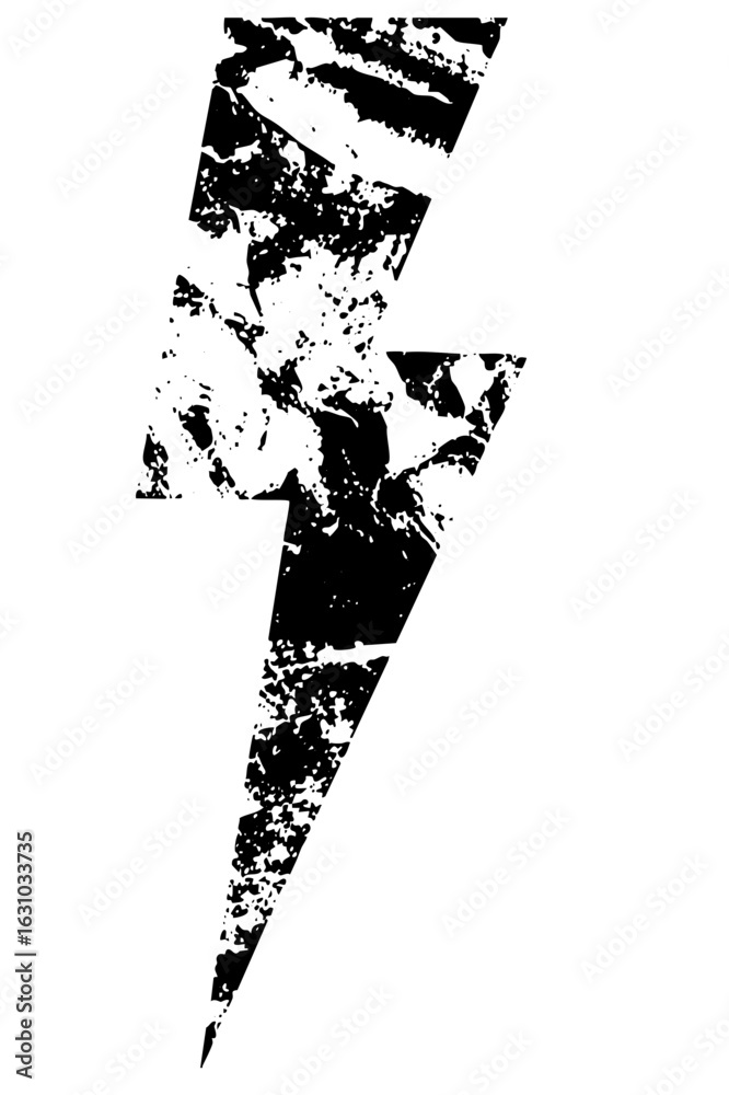 Obraz premium Vector Distressed black lightning bolt vector .