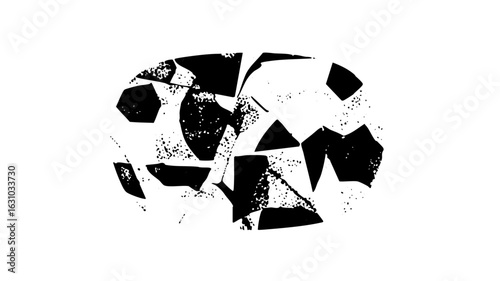 Vector Abstract shattered skull .