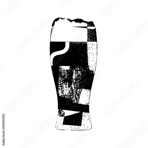 Vector Stylized vector of a filled pilsner glass with foam.