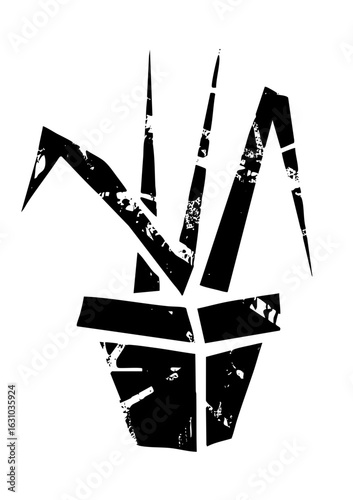Vector Abstract hand gesture with sharp vector shapes.