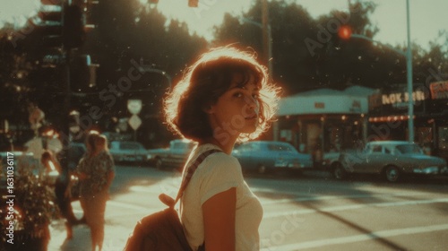 90s Nostalgia. Vintage Film Aesthetic. Images styled with retro 90’s touches. such as vintage clothing, film grain, or neon hues.
