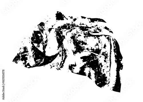 Vector Abstract black silhouette depicts a human head in profile.