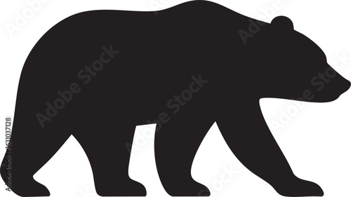 Powerful grizzly bear silhouette logo icon symbolizing strength wild nature and ferocity ideal for branding and design projects
