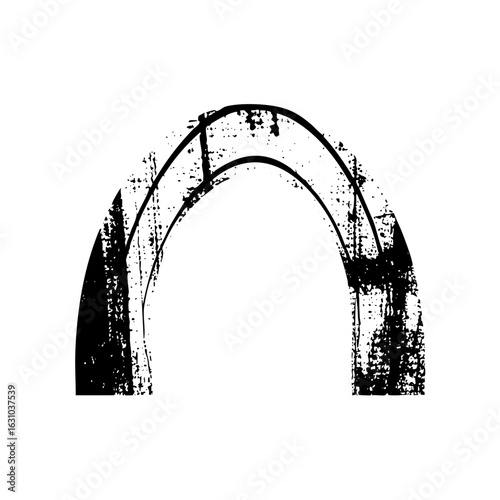 Vector Abstract archway with distressed texture.
