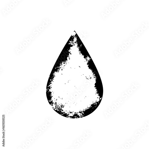 Vector Distressed droplet with textured edges.
