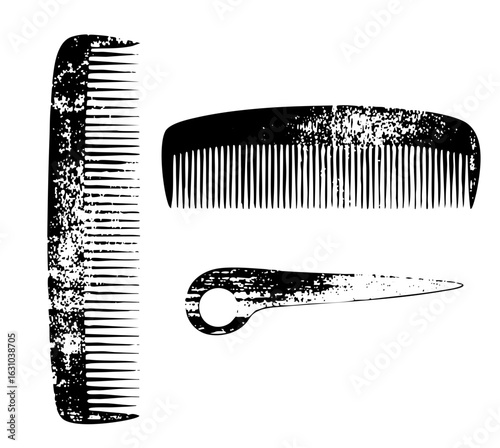 Vector Black Combs Collection: Haircare Tools