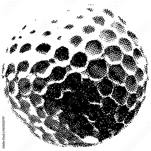 Vector Abstract explosion of dotted circles creates a dynamic spherical form.