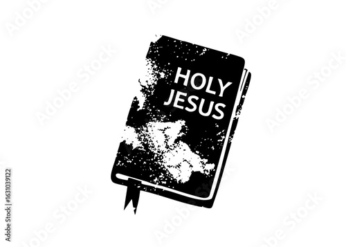 Vector Distressed Book with Holy Jesus Text