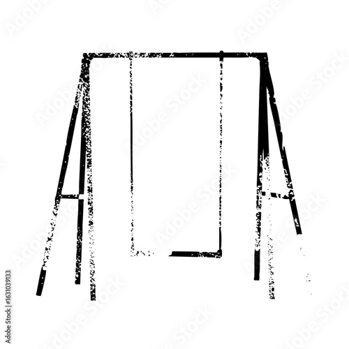 Vector Minimalist swing set with angled supports.