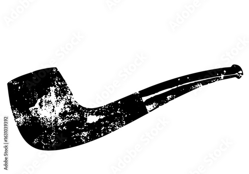 Vector Vintage smoking pipe with textured details.