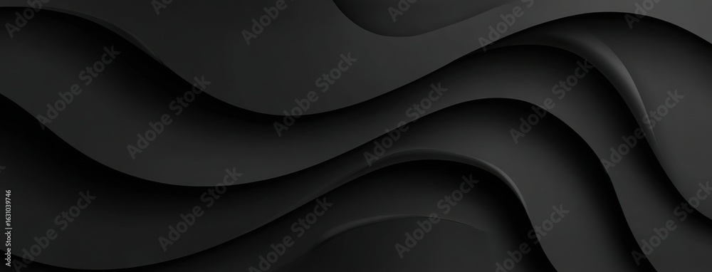 Fototapeta premium Smooth dark waves form a layered abstract background, perfect for elegant branding, modern interfaces, or minimalist presentations.