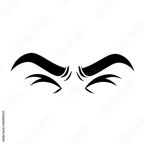 Frowning Eyebrows Vector Icon
This is a minimalist and expressive flat vector icon of frowning eyebrows. The simple black and white graphic effectively conveys feelings of anger, concentration