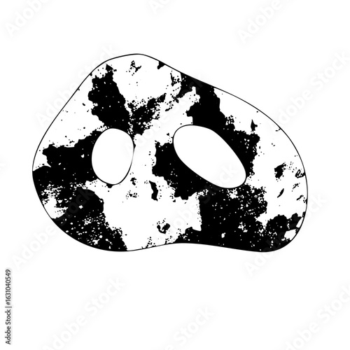 Vector Abstract mask with distressed texture and eyeholes.