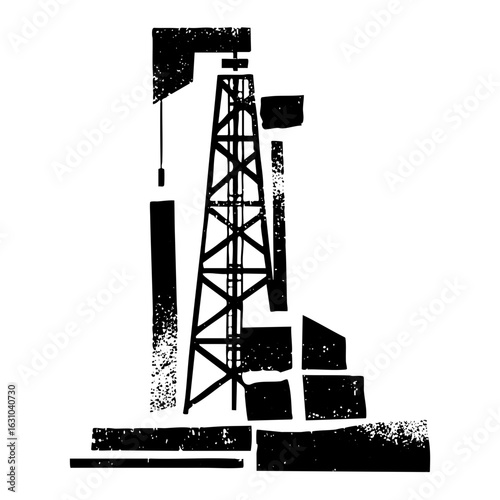 Vector Abstract oil derrick in a bold style.