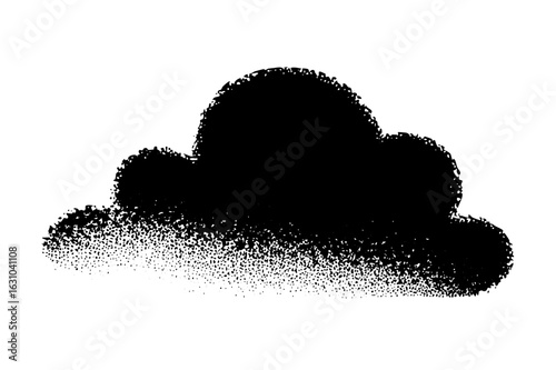 Vector Dark cloud with a speckled texture.