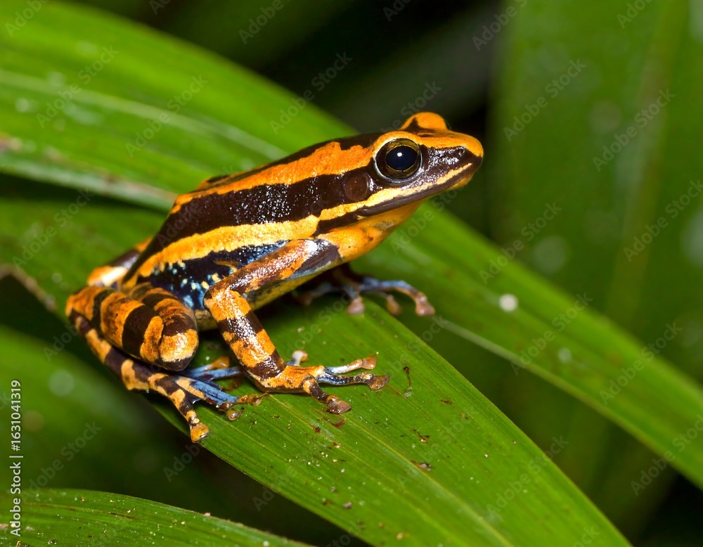 Obraz premium Colorful frog on leaf
