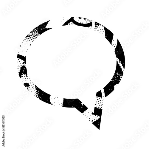 Vector Abstract circular with fragmented shapes and halftone dots.
