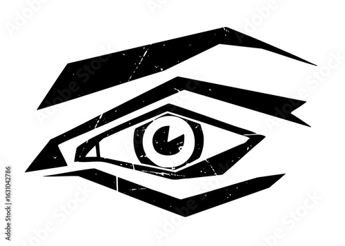 Vector Abstract black eye with geometric shapes.