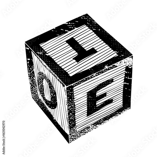 Vector Black cube with prominent VOTE typographic .