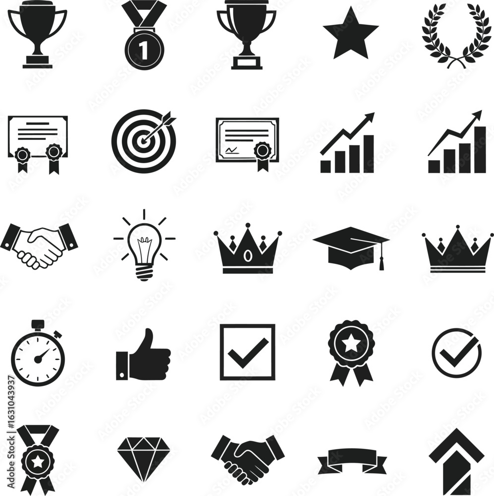 Naklejka premium Set of black and white business and finance icons vector set for web and internet design including money car map chart bank silhouette symbols