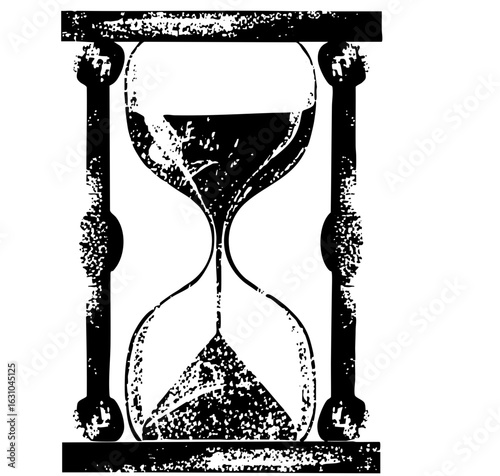 Vector Vintage hourglass depicts the passage of time.