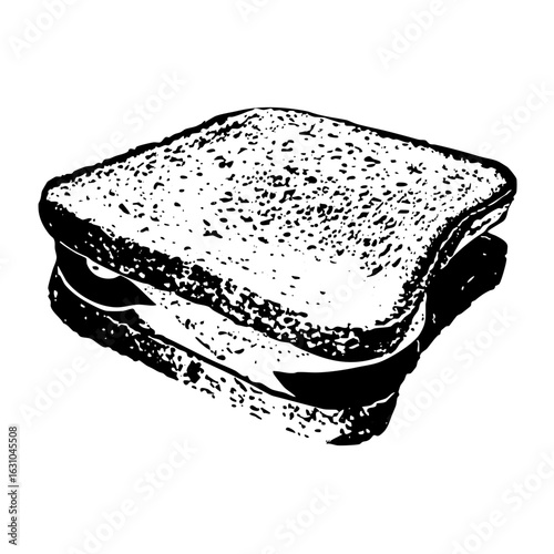 Vector Detailed of a classic sandwich with visible layers.