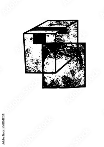 Vector Interlocking Cubes Form Abstract Geometric Structure