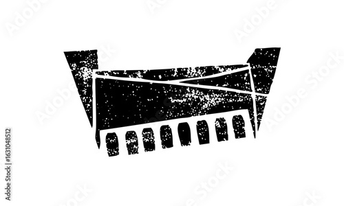 Vector Abstract bed frame with linear detailing.