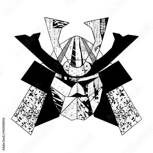 Vector Geometric Samurai Helmet
